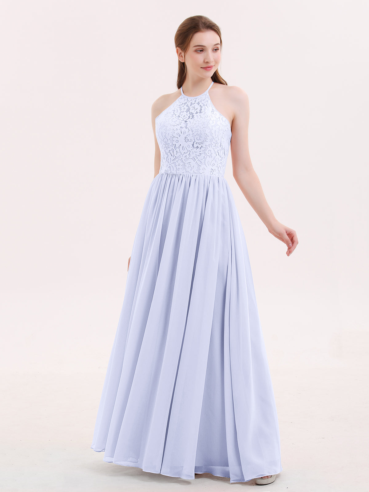 Lace And Chiffon Long Formal Dresses Lavender Plus Size