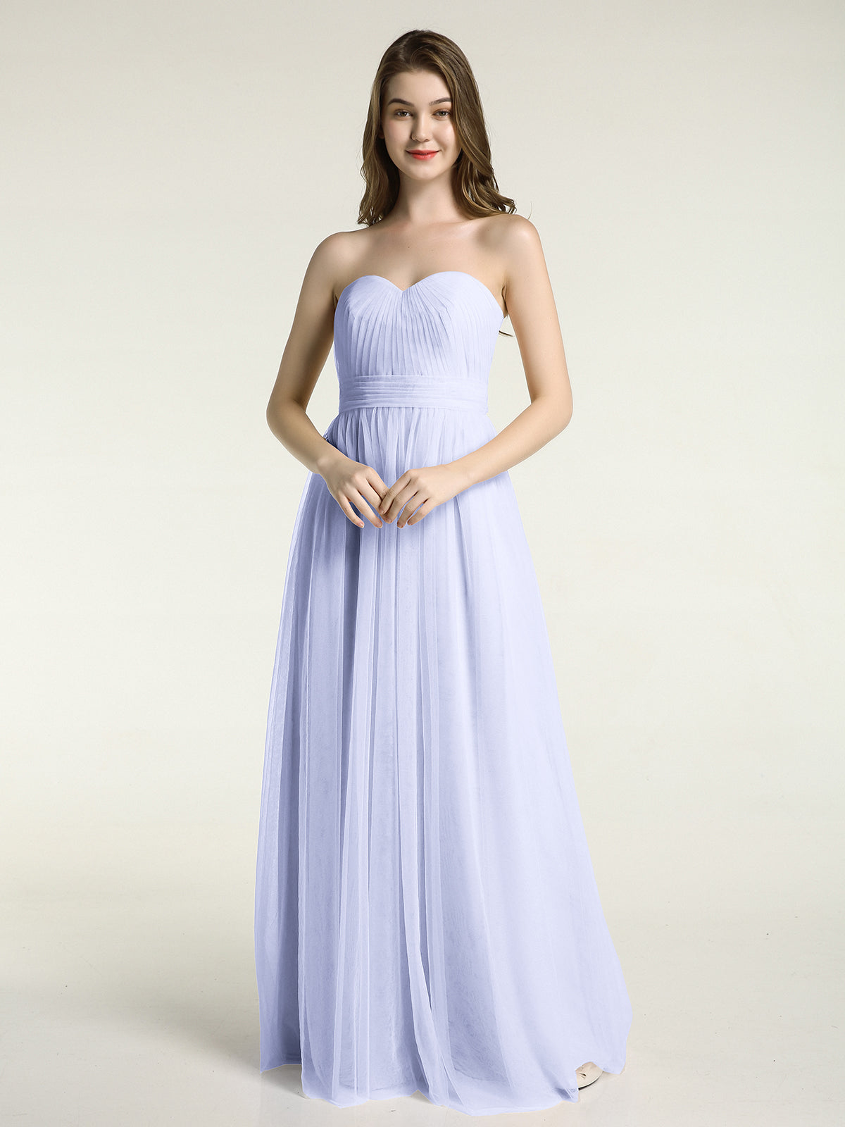 Tulle Pleated Bodice Spaghetti Straps Dresses Lavender Plus Size