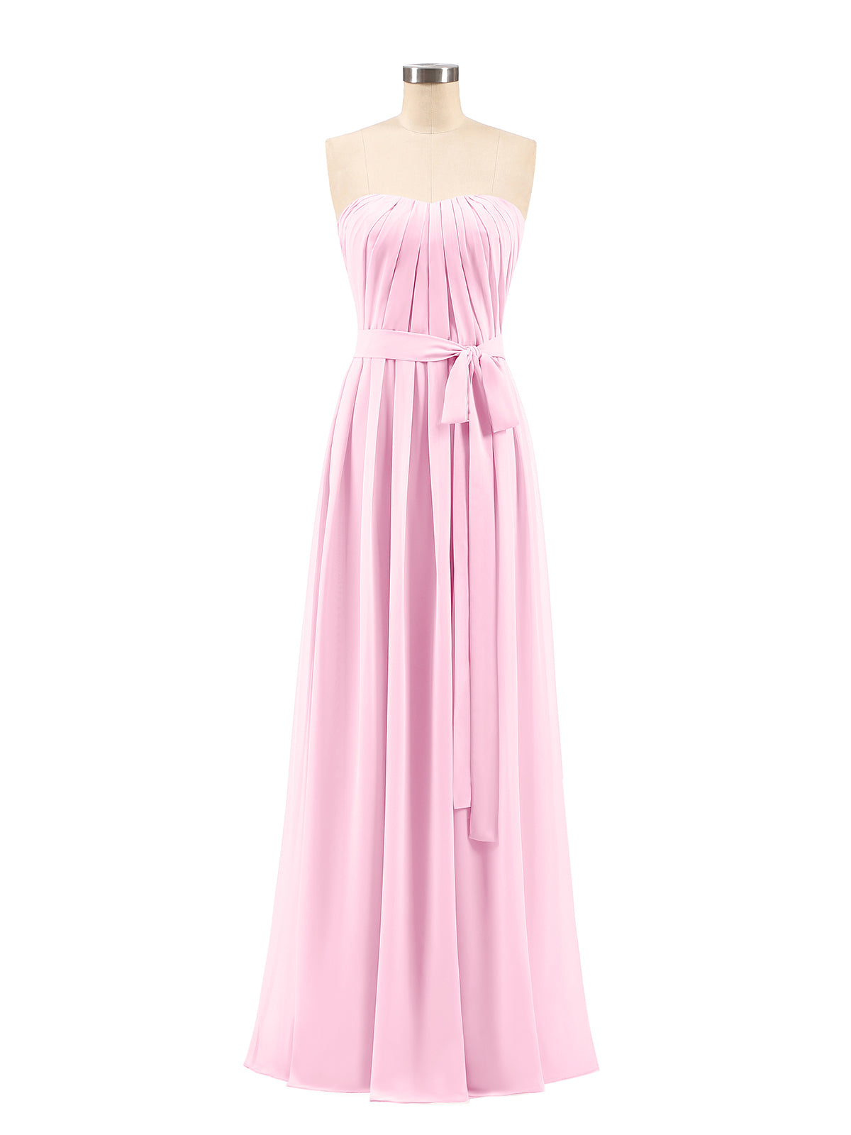 Full Length Chiffon Gowns with Illusion Neck Candy Pink Plus Size