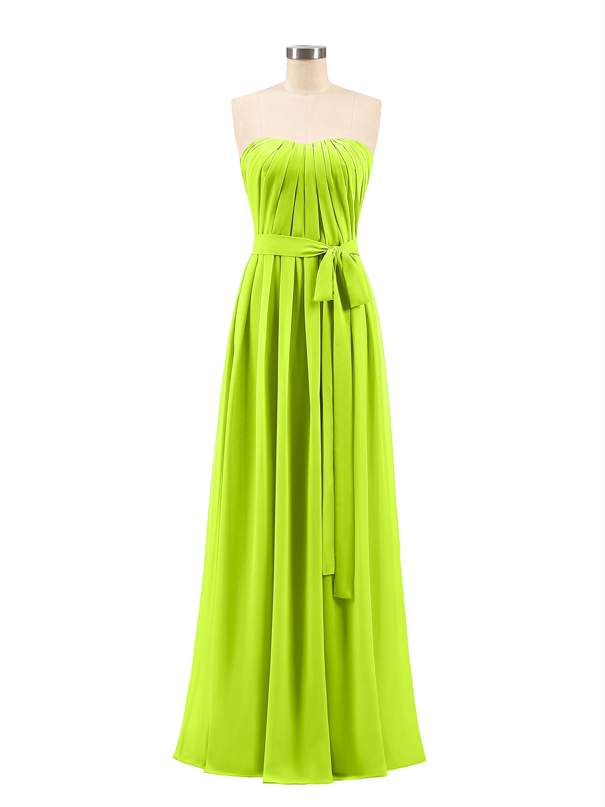 Lace Strap V Neckline Chiffon Bridesmaid Dress Lime Green Plus Size