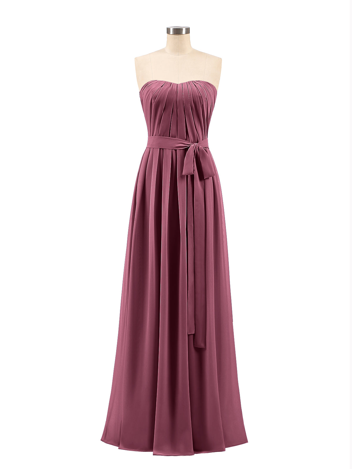 BABARONI Chiffon Strapless Bridesmaid Gown with Sash-Mulberry Plus Size, Mulberry / US18 BABARONI Chiffon Strapless Bridesmaid Gown with Sash-Mulberry Plus Size, Mulberry / US18