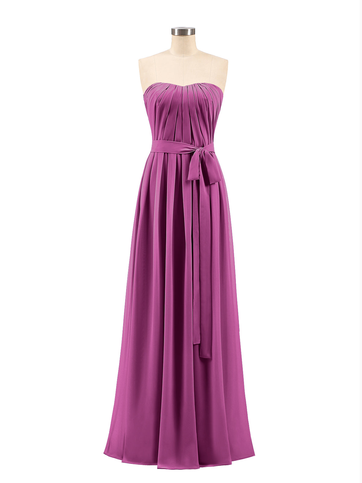 Sleeveless Bridesmaid Gown with Ruffles Orchid