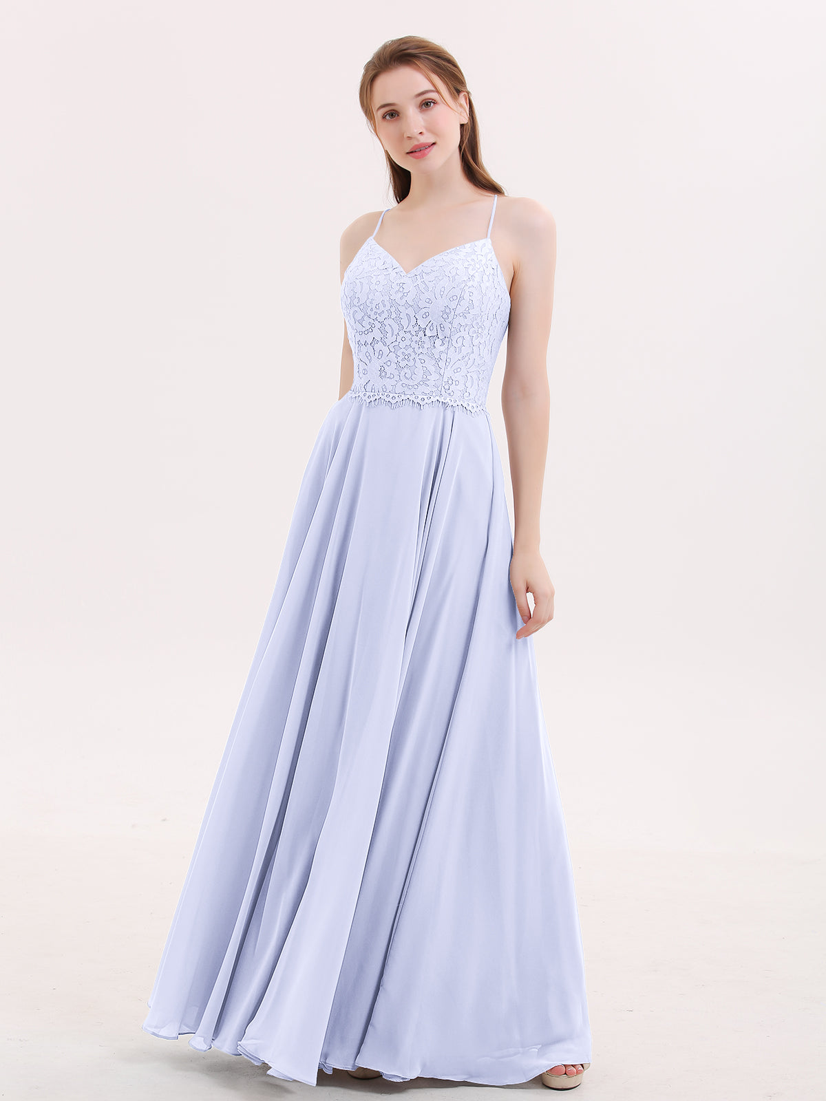 BABARONI Spaghetti Strap Lace Dress with Corset Back-Lavender, Lavender / US0