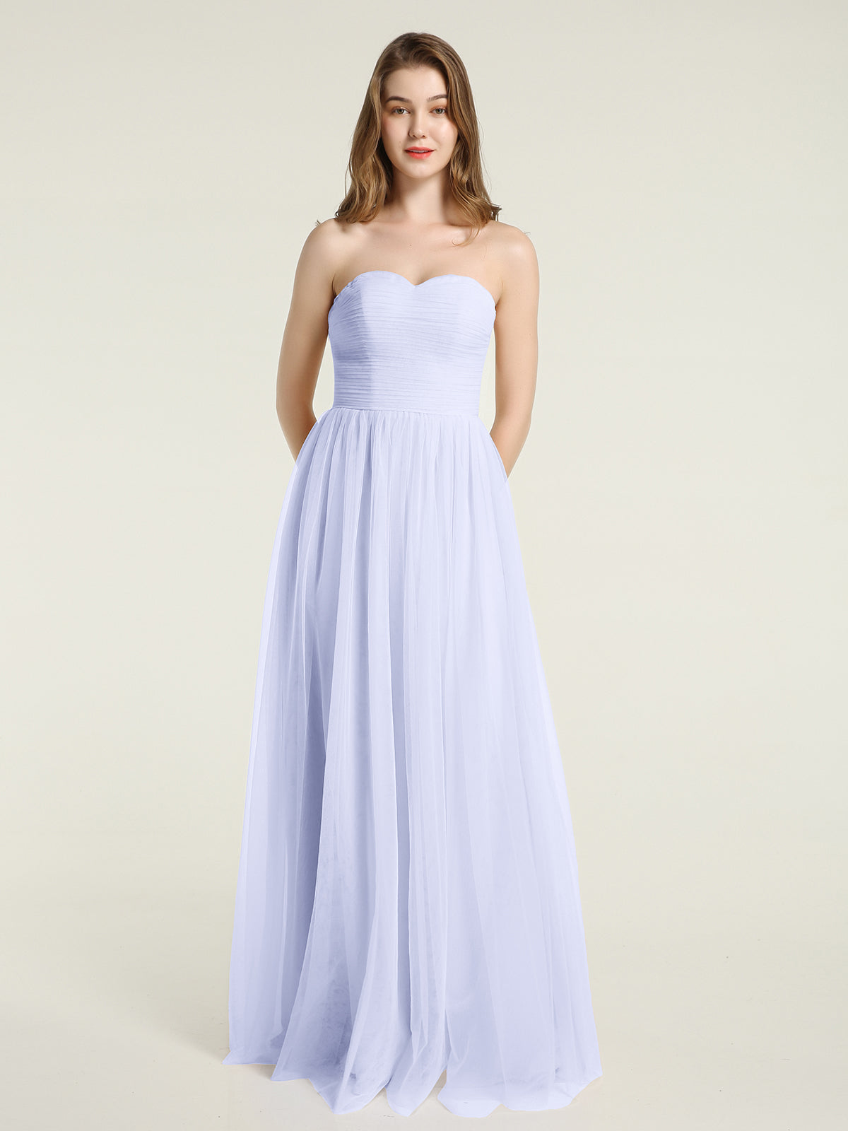 BABARONI Strapless Sweetheart Long Tulle Bridesmaid Dresses-Lavender, Lavender / US0 BABARONI Strapless Sweetheart Long Tulle Bridesmaid Dresses-Lavender, Lavender / US0