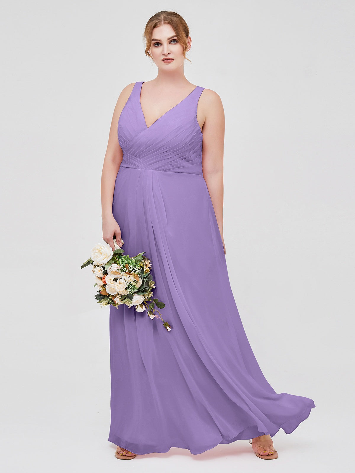 Strapless Chiffon Full Length Gowns Tahiti Plus Size