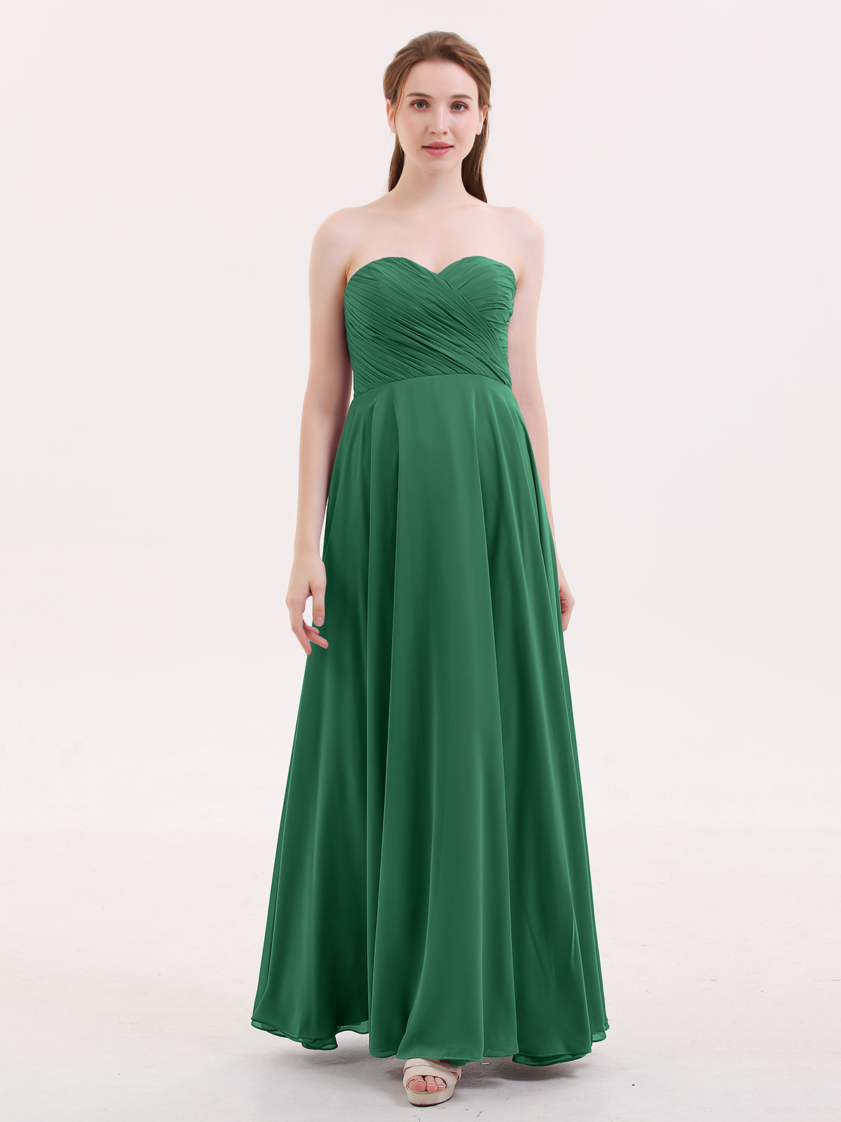 dark sage green bridesmaid dresses Wedtrend Women Elegant Sage Bridesmaid Dress Mermaid Deep V Neck Pleated  Backless long Dress with Lace Up Back – WEDTREND main image 0