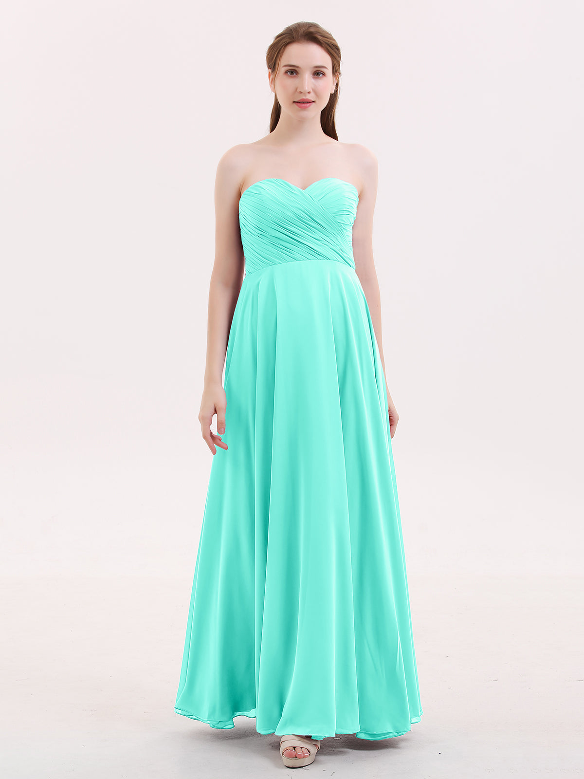 Maxi Chiffon Bridesmaid Dresses with Sweethart Spa