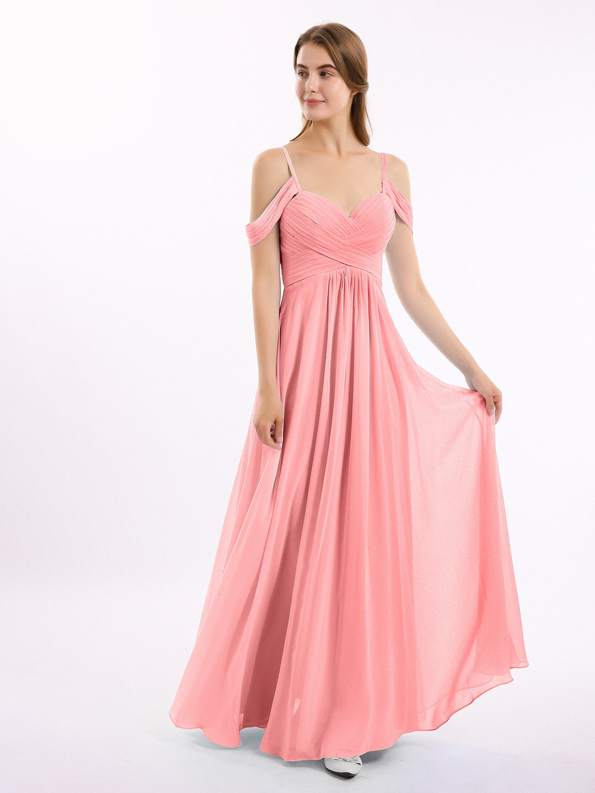 Ivory Lace Top Chiffon Buttom Dress Flamingo Plus Size