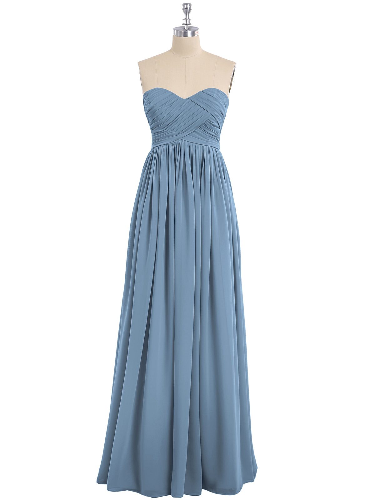 BABARONI Strapless Empire Bridesmaid Gown with Sweetheart Slate Blue Plus size, Slate Blue / US18