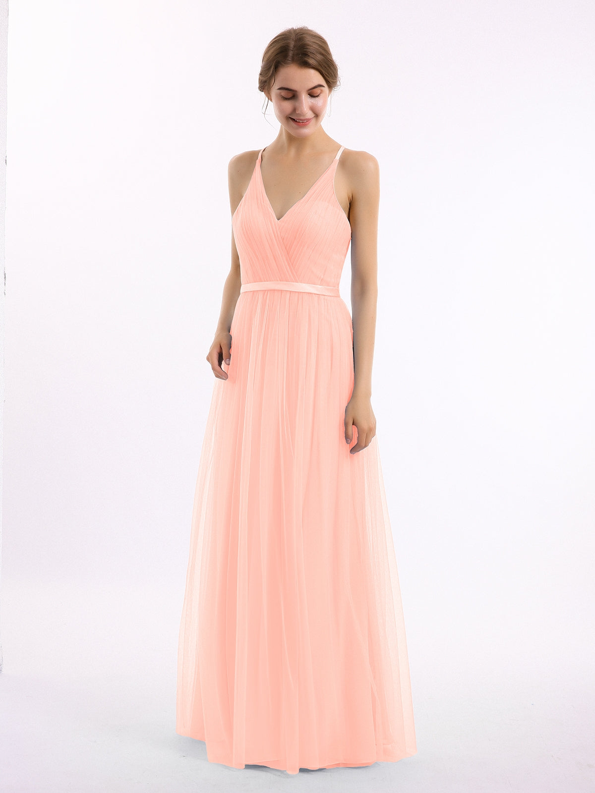 One Shoulder Sleeveless Lace Dress With Sash Coral Plus Size main image 1