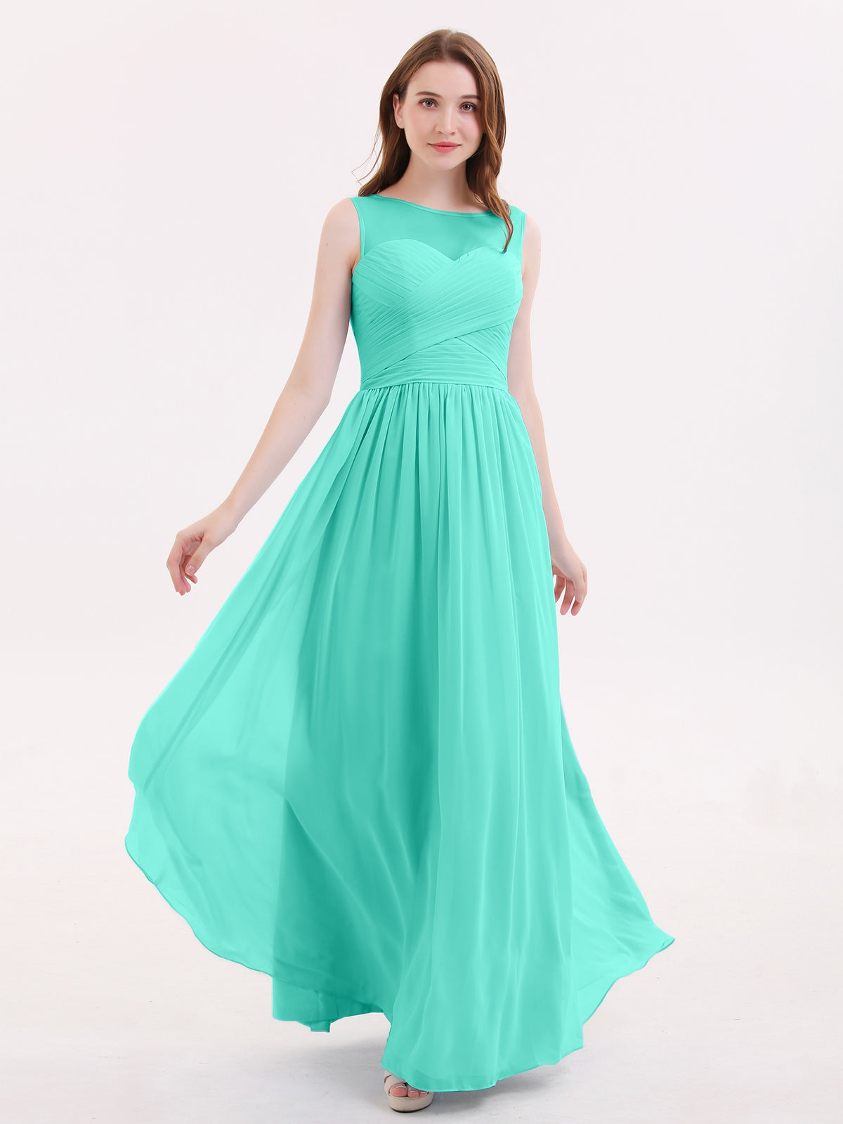 One shoulder Long Chiffon Bridesmaid Gowns Spa Plus Size main image 1