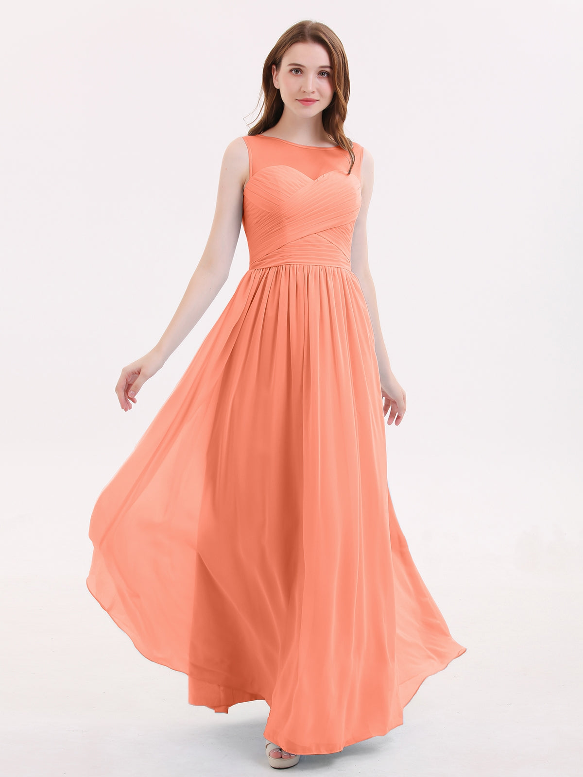 Illusion Neck Gowns with Lace Bodice Sunset Plus Size