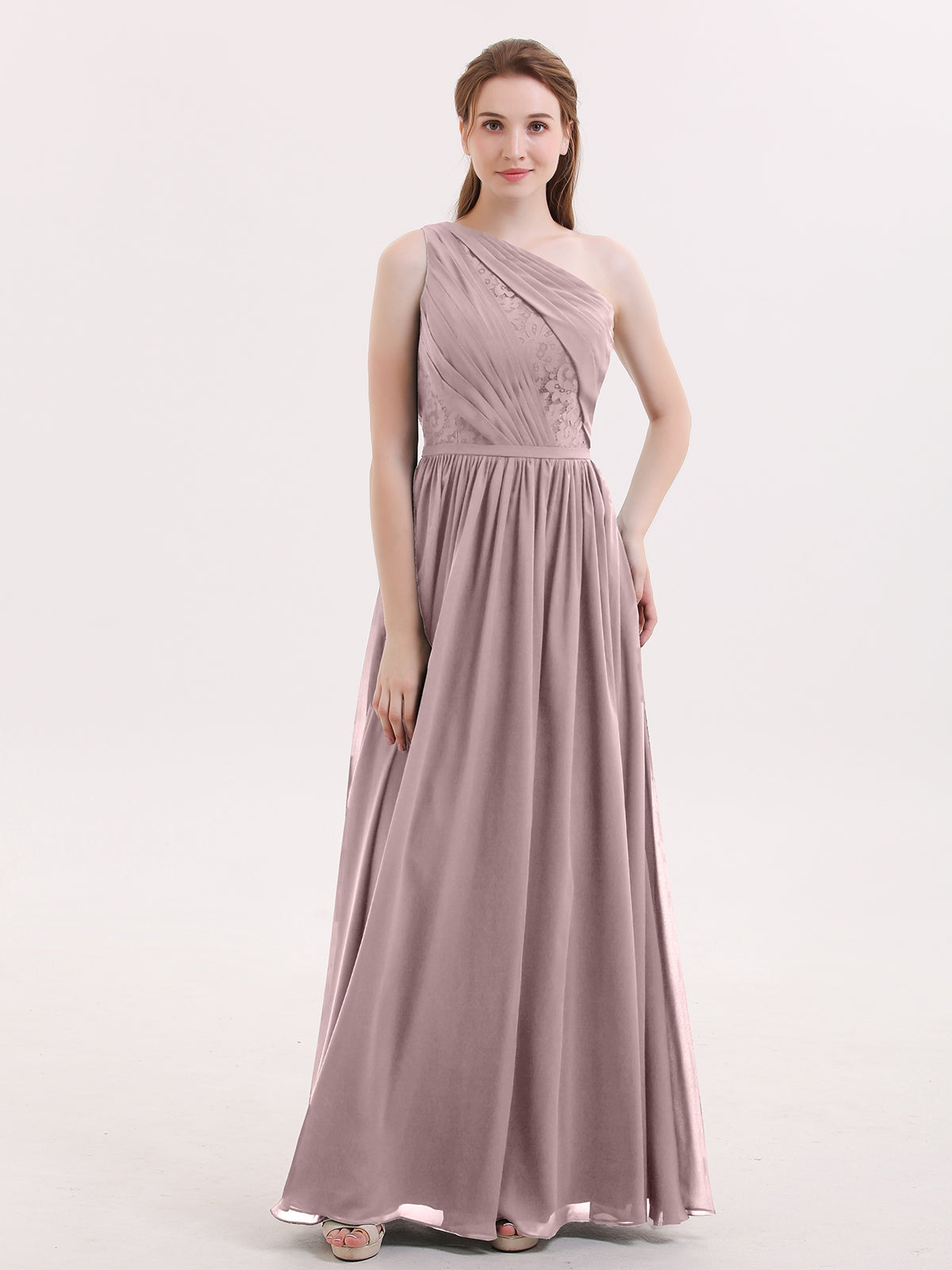 Halter Chiffon Gown Triangular Open Back Vintage Mauve Plus Size main image 1