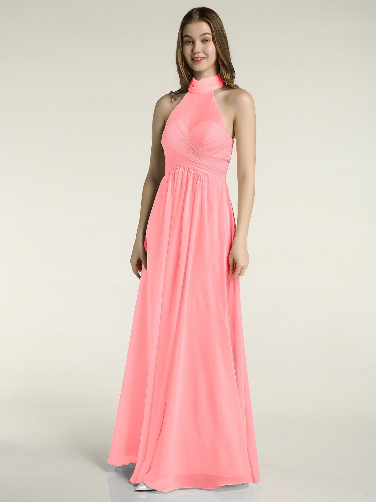 Simple Chiffon Dress with Spaghetti Straps Flamingo Plus Size main image 0