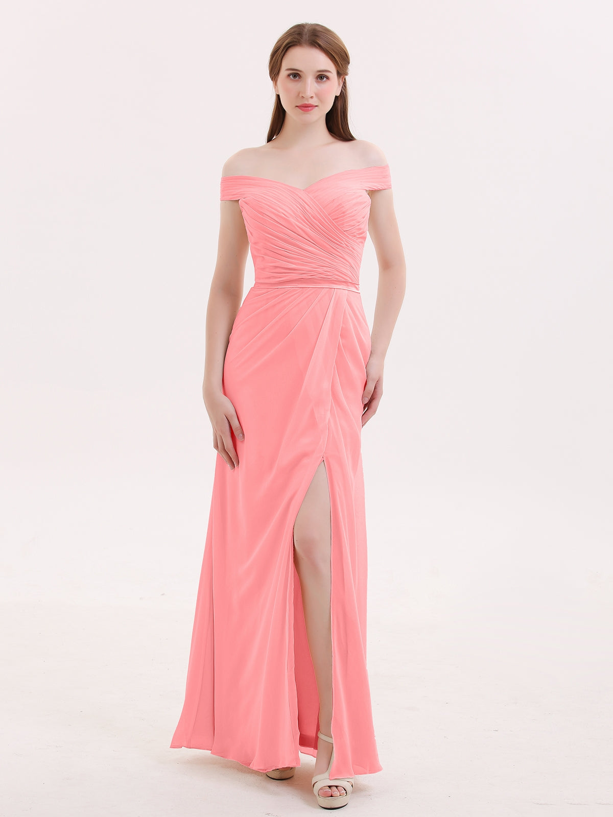 FAUX-WRAP CHIFFON DRESS WITH BLACK Sash Flamingo Plus Size