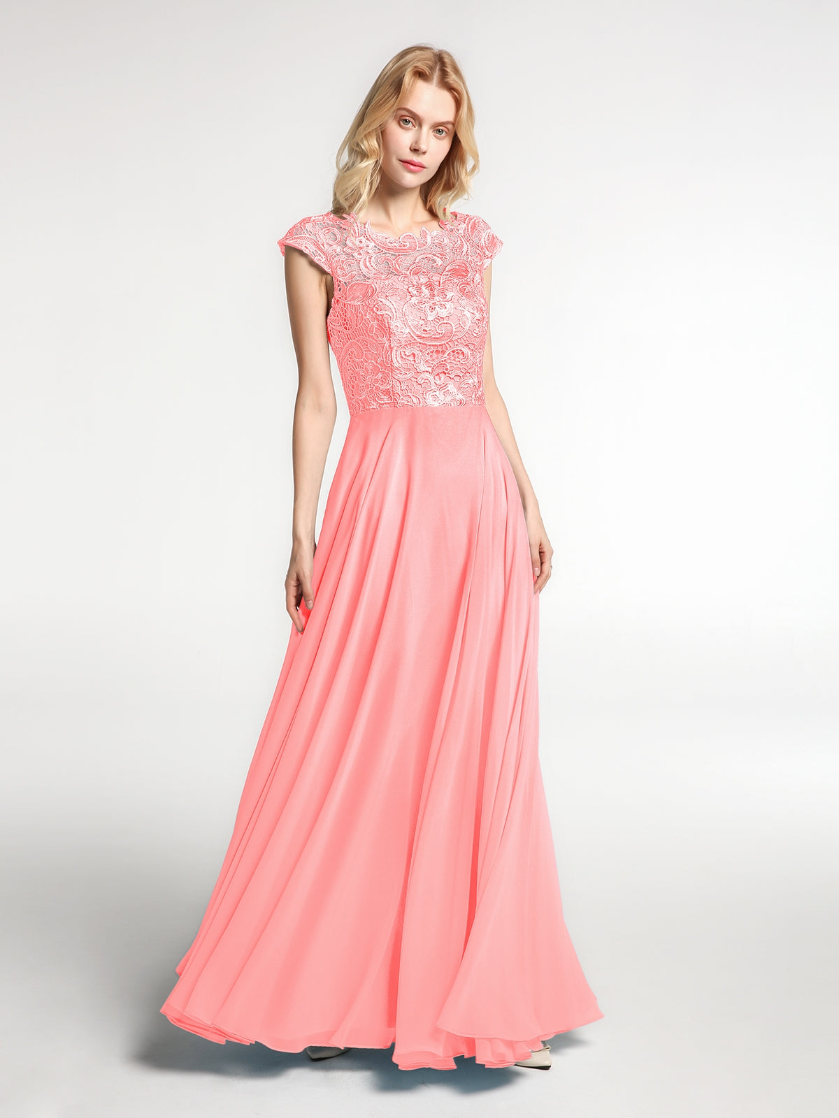 Charming Illusion Neck Lace Top Empire Maxi Maternity Dresses Fuchsia