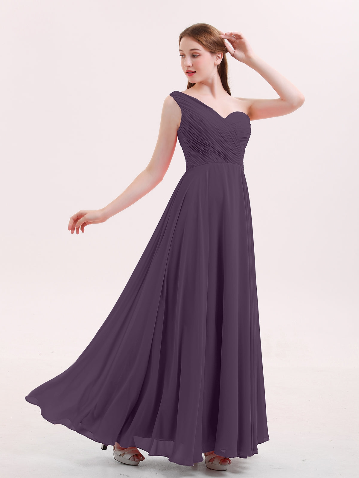 Persian Plum Chiffon Bridesmaid Dresses