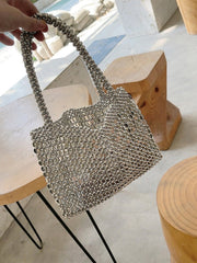 Metal Beaded Vintage Clutch Bag