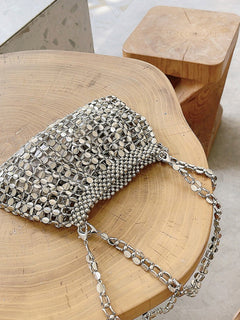 Metal Beaded Vintage Clutch Bag