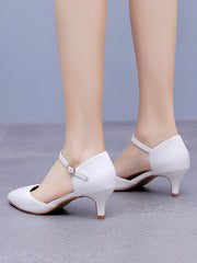 Mid Heels Pointed Toe Ankle-Strap Sandals