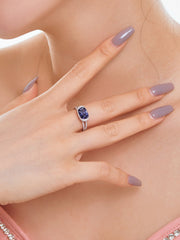2.5 Carat Fat Rectangle Sapphire Engagement Ring