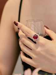 Luxurious Sugar Tower Ruby Engagement Ring