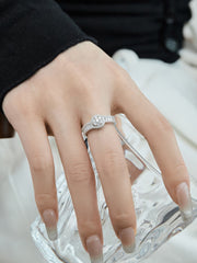 925 Sterling Silver Cubic Zirconia Radiant Sparkling Wedding Band Ring