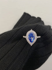 2 Carat Radiant Pear Cut Sapphire Engagement Ring