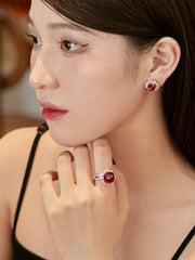 Luxurious Sugar Tower Ruby Engagement Ring