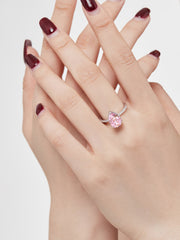 925 Sterling Silver Pear Cut Radiant Zircon Engagement Ring