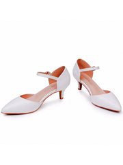 Mid Heels Pointed Toe Ankle-Strap Sandals