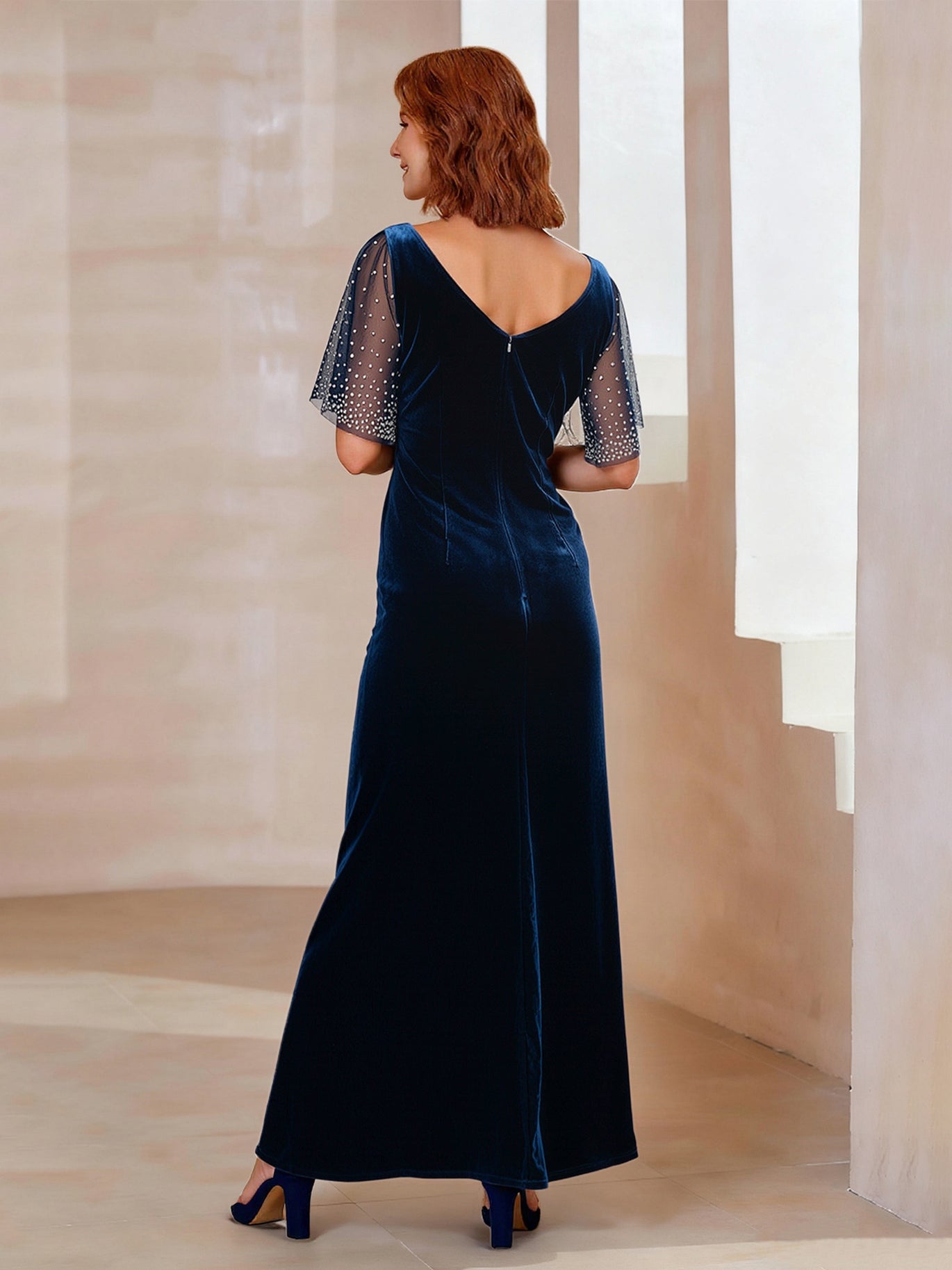 Navy Mother of the Bride Groom Dresses BABARONI Navy Mother of the Bride Groom Dresses BABARONI