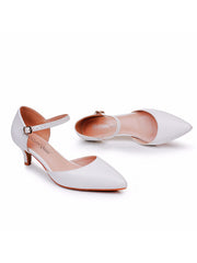 Mid Heels Pointed Toe Ankle-Strap Sandals