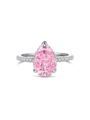 925 Sterling Silver Pear Cut Radiant Zircon Engagement Ring