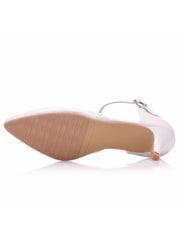 Mid Heels Pointed Toe Ankle-Strap Sandals