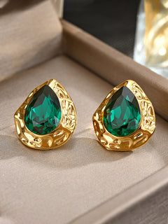 Vintage Emerald Teardrop Earrings