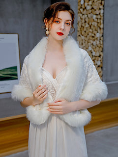 Faux Fur Bridal Wedding Fashion Shawl