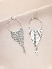 Exaggerated Water Drill Tassel Earrings