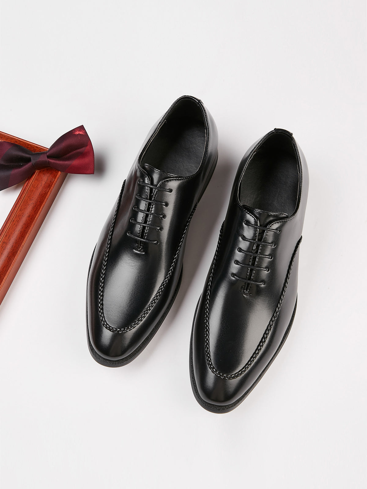 NEW BRIONI men\'s apron toe derby dress shoes in reseda Brioni Apron derby shoes for Men - Black in USA | Level Shoes main image 3