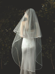 Classic Ivory Tulle Two Tier Wedding Veil