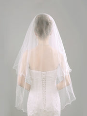 Two Tiers Short Wedding Veil With Comb