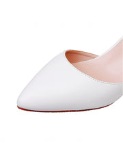 Mid Heel Matte Pointed Toe PU Wedding Shoes