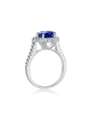 2 Carat Radiant Pear Cut Sapphire Engagement Ring