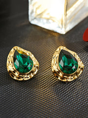 Vintage Emerald Teardrop Earrings