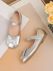 Girls' Silver Princess Shoes with Bow