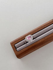 Heart Shape Pink Zircon Sterling Silver Ring