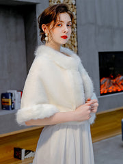 Elegant Bridal Faux Fur Shawl