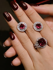 Luxurious Sugar Tower Ruby Engagement Ring