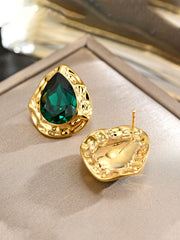 Vintage Emerald Teardrop Earrings