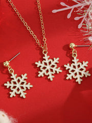 Christmas Simple Snowflake Clavicle 3 Piece Set